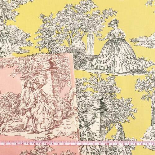 日本进口布料 Toile de Jouy 法国洛可可风系列 19色 小马拼布