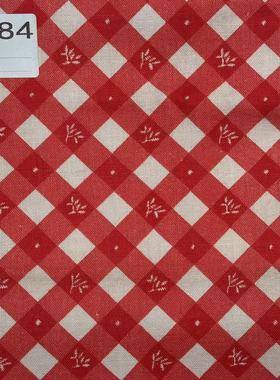 【收藏】1930年代美国制造 原版古董布料 红色系 A684