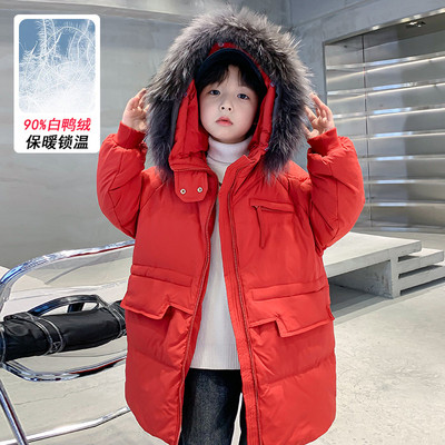 男童轻薄款羽绒服冬季中长款外套