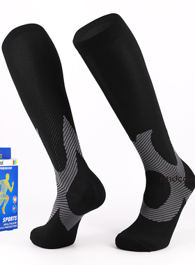 FINDCOOL压缩长筒袜健身瑜伽跑步马拉松护腿袜女运动高筒袜弹力袜