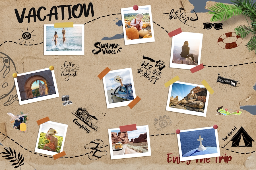 旅游旅行电子相册记录册回忆录纪念册PPT动画模版