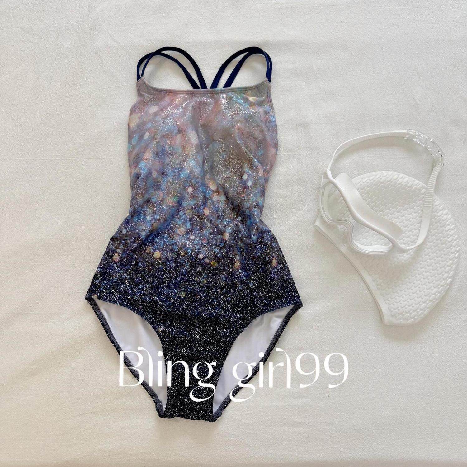 泳衣女2025新款露背中开叉显瘦可拆胸垫竞速专业训练三角连体泳装