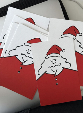 Wrap圣诞老人合集韩国贺卡 祝福卡片明信片新年贺卡 ins拍照道具