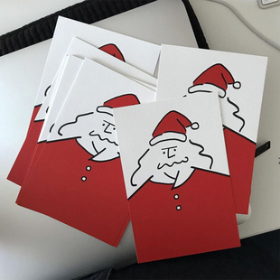 Wrap圣诞老人合集韩国贺卡 ins拍照道具 祝福卡片明信片新年贺卡