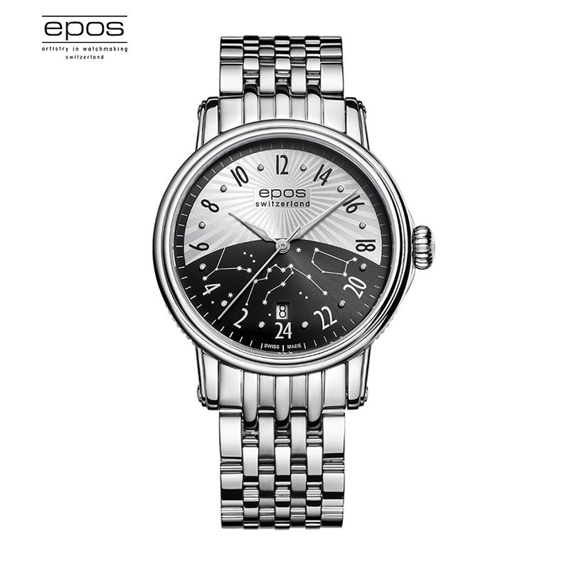 瑞士爱宝时EPOS 情感系列日夜无间钢 3390.302.20.38.30 机械男表