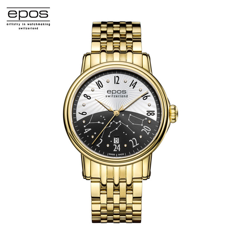 瑞士爱宝时EPOS 自动机械男表日夜无间-金3390.302.22.38.32