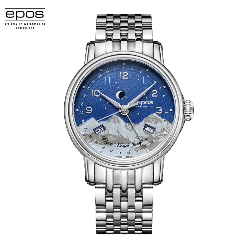 瑞士爱宝时epos 阿尔卑斯三峰 3391.832.20.36.30 机械男表