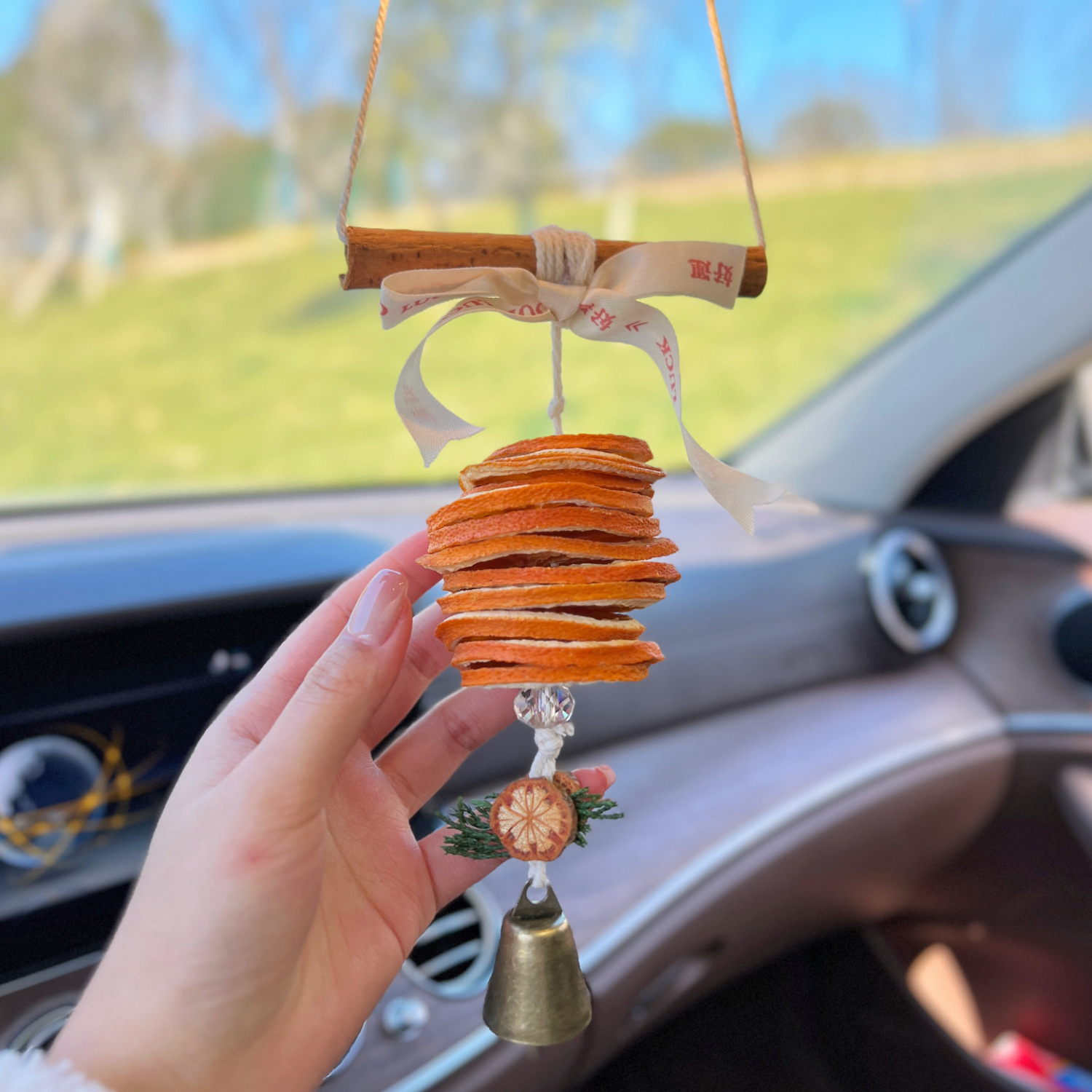 车载挂件diy橙片车香薰车内装饰