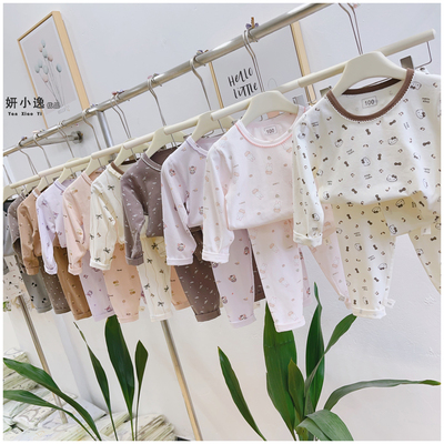 女童莱卡纯棉四季打底秋衣裤家居