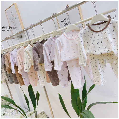 女童莱卡纯棉四季打底秋衣裤家居