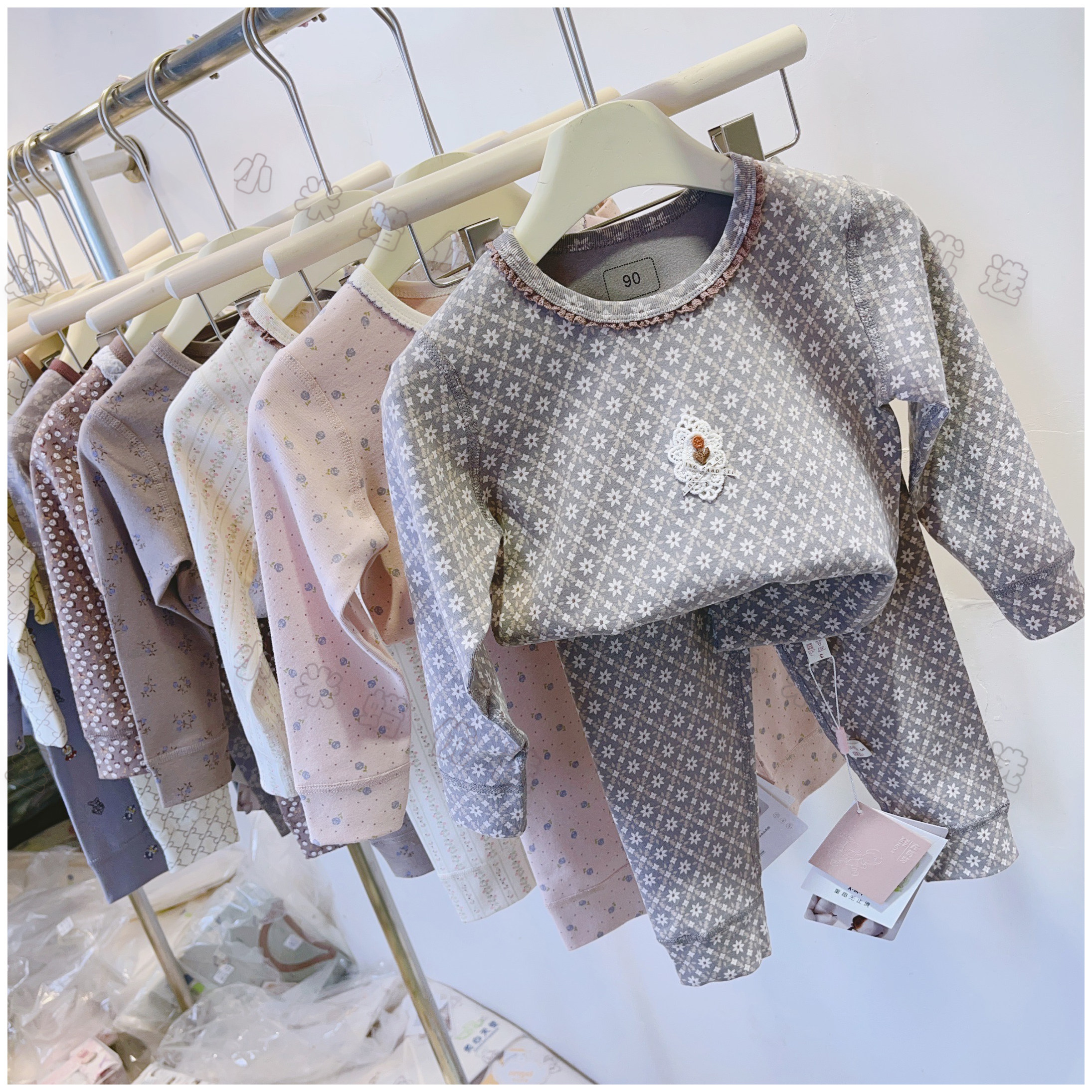 女童宝A类加厚棉森系简约家居服