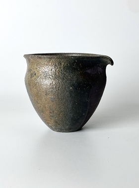 170ml红珍珠柴烧公道杯手工材烧黑色分茶器裸烧自然落灰茶海茶具