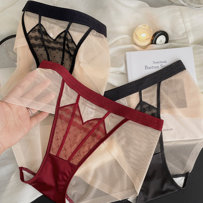 复古法式性感无痕蕾丝女士内裤