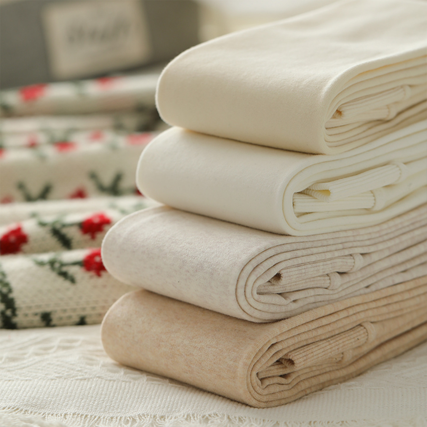 薄绒竖条连裤袜高腰外穿