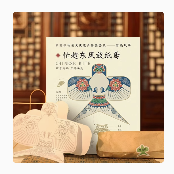 中国非物质文化遗产体验套装  传统非遗技艺手工 忙趁东风放纸鸢   沙燕风筝 全套工具 跟学视频 难易模式 老少同乐 国家开放大学