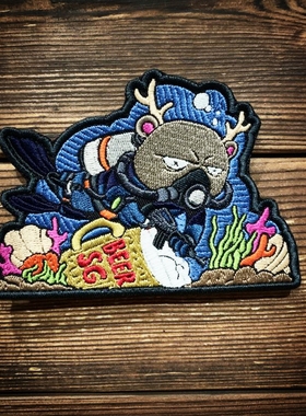 【敦刻尔克】新加坡Strato 潜水熊  魔术贴 士气章 美产