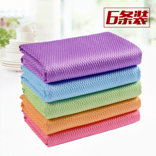 擦玻璃专用无痕布加厚吸水不掉毛无水印厨房清洁镜子保洁鱼鳞抹布