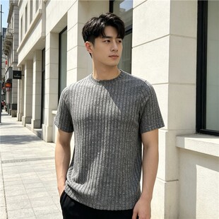 时尚男装圆领长袖休闲薄款卫衣衣服春秋上衣2026新款短袖百搭男款