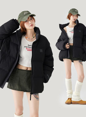 MPUX冬季新款纯色简约保暖宽松羽绒服90鸭绒面包服外套男女同款