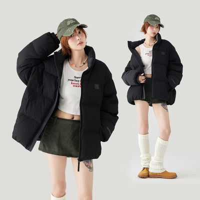 MPUX冬季新款纯色简约保暖宽松羽绒服90鸭绒面包服外套男女同款