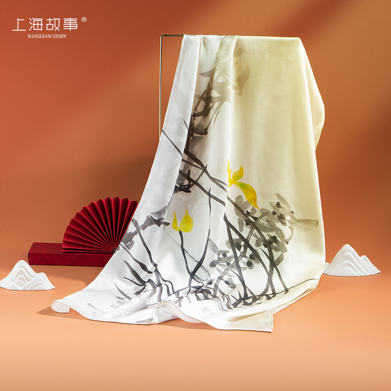上海故事专柜同款真丝披肩