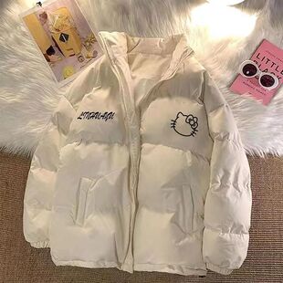 kitty猫童装棉服中大童棉袄立领宽松加厚棉外套小个子秋冬季ins潮