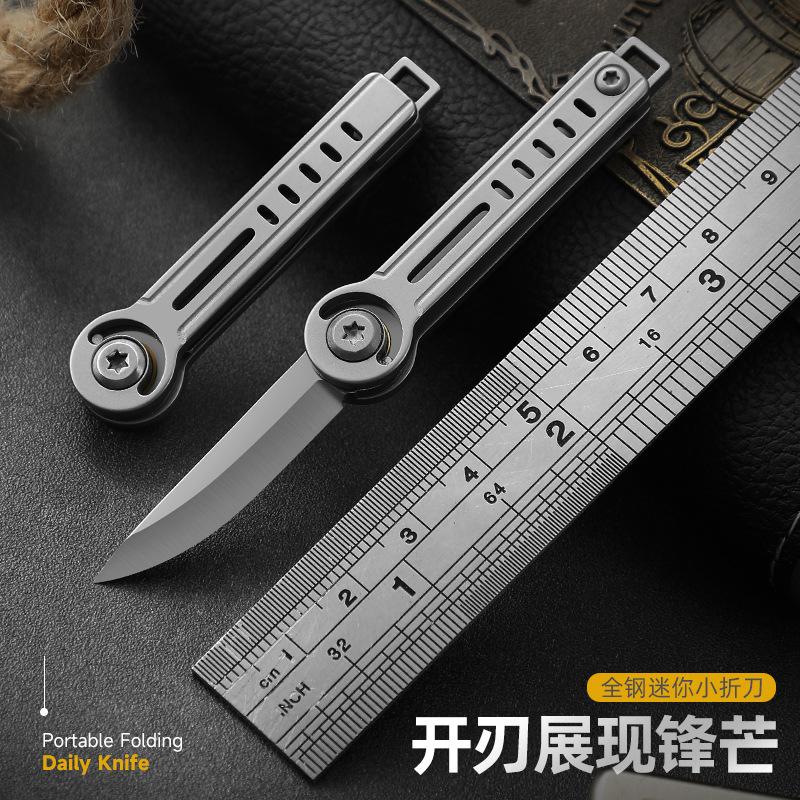 国外爆款迷你户外折叠机械不锈钢口袋小刀防随身开箱拆快递钥匙扣