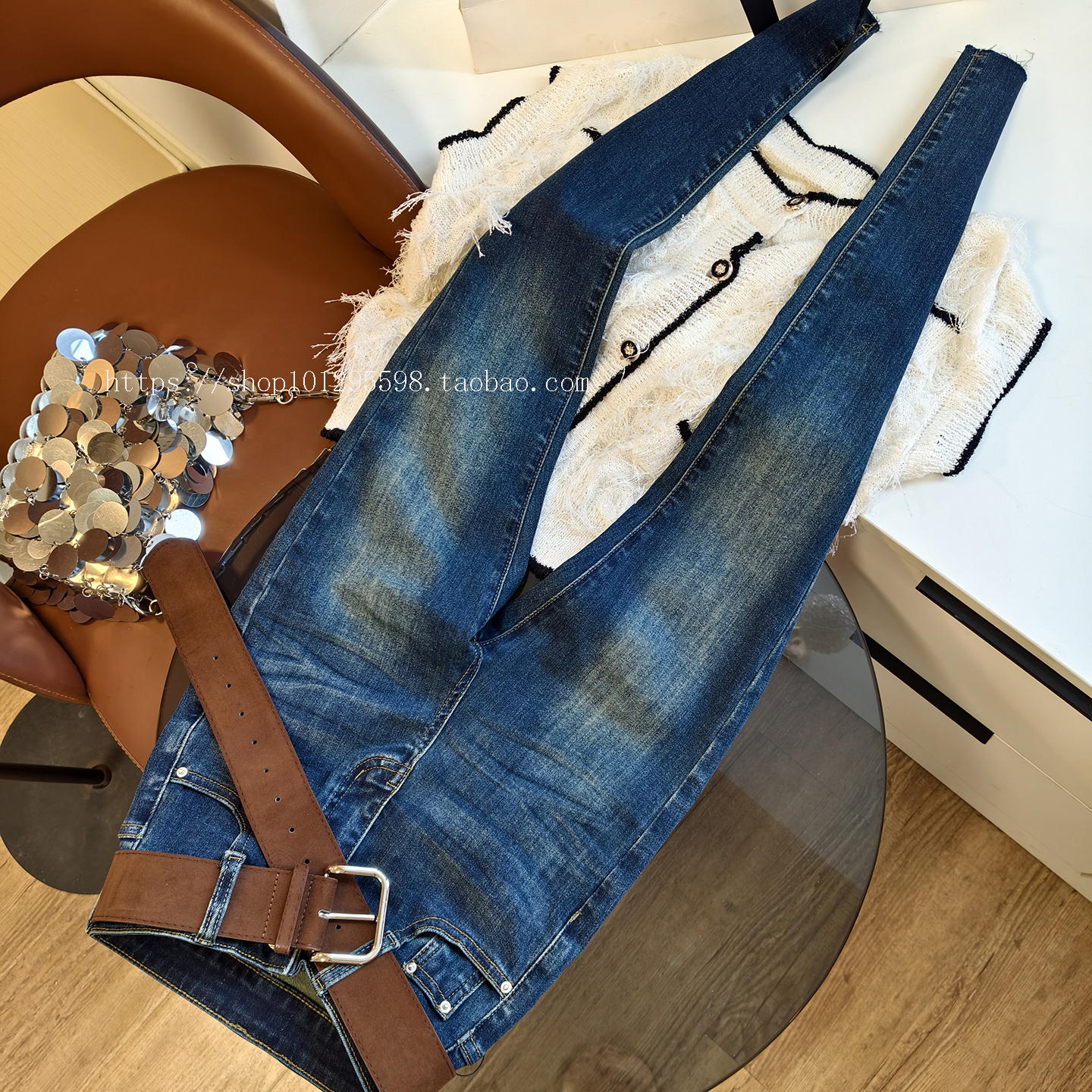 弹力小脚裤长裤棉弹牛仔2025年秋