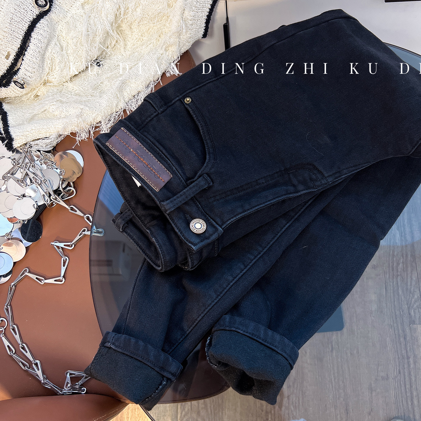 植绒小脚裤九分裤秋冬2025年