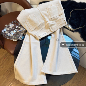 高腰宽松不贴腿喇叭牛仔裤 拖地裤 女春季 显瘦阔腿微喇裤 新款 显瘦