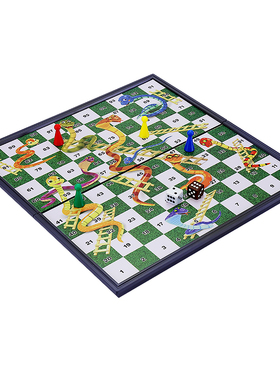 UB友邦蛇梯棋蛇棋3D蛇和梯子游戏磁性棋子折叠棋盘儿童棋类玩具棋