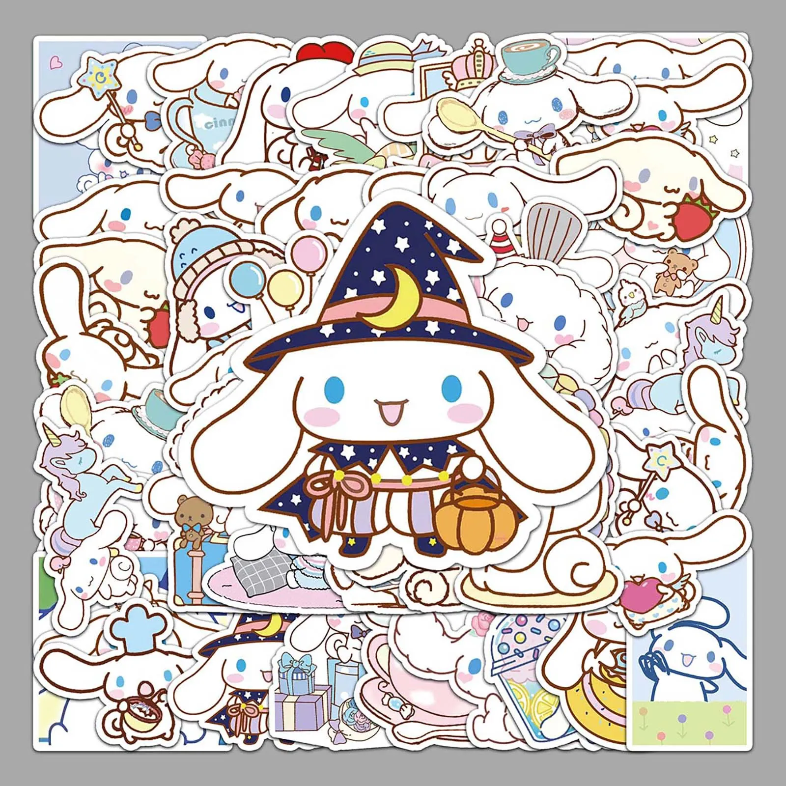 50张卡通三丽鸥大耳狗涂鸦可爱PVC装饰水杯咕卡手账本行李箱贴纸