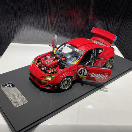 JDM改装1:18 丰田GT4586法拉利458改装车赛车 合金全开汽车模型