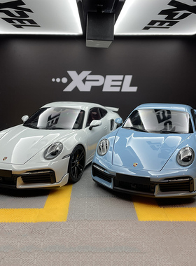 迷你切1 18 保时捷911 992 turboS 2021合金全开汽车模型 限量