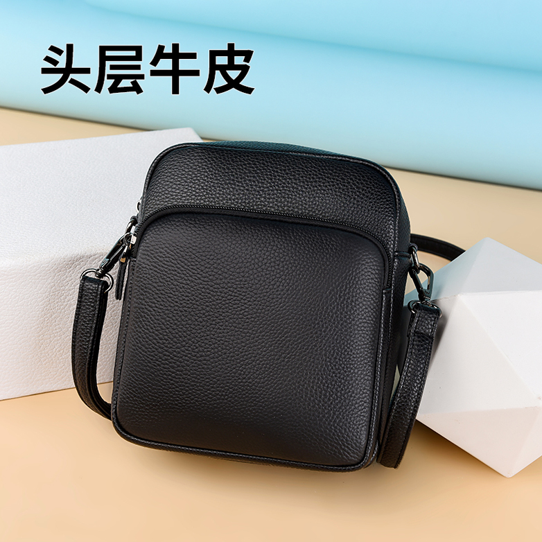 真皮女包新款时尚单肩斜挎小方包