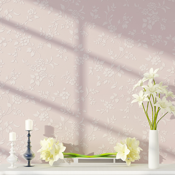 卧室壁纸简约现代无纺粉色温馨环保客厅儿童房小碎花电视背景墙纸