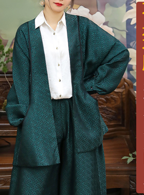 NS700春季云锦宋制褙子有口袋交领外套纸样 新款中长版汉服定制图