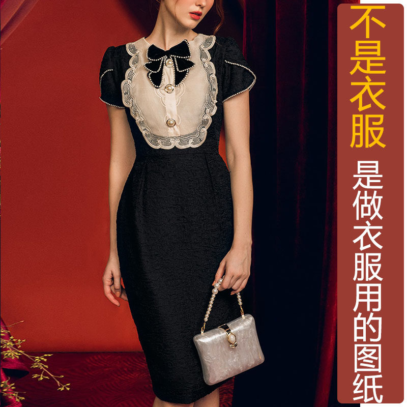 NS254班服木耳边钉珠礼服长裙纸样实拍法式蚌袖连衣裙加工定制图,个性定制/设计服务/DIY,连衣裙加工定制,淘宝优惠券,粉丝福利购,淘宝优惠卷