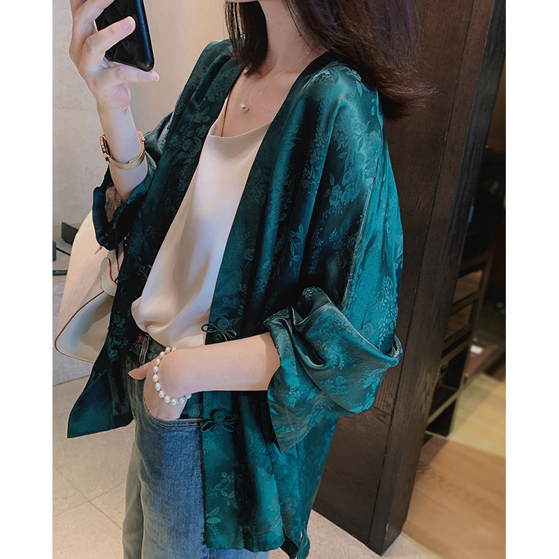 ZM1020 가을 원래 XIANGYUNSHA HANFU 여성의 종이 패턴 새로운 실크 중국 스타일 외부 상단 절단 그림