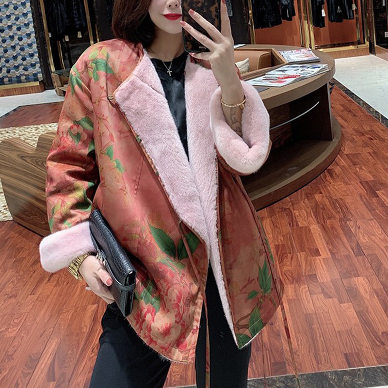 ZM1019 겨울 개선 HANFU 모피 자켓 패턴 새로운 느슨한 수입 밍크 모피 짧은 코트 절단 사진