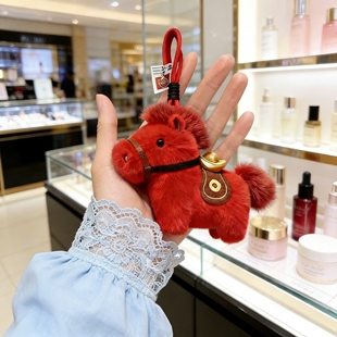 2026马年毛绒小红马挂件新年本命年生肖挂饰包包挂件钥匙扣礼物