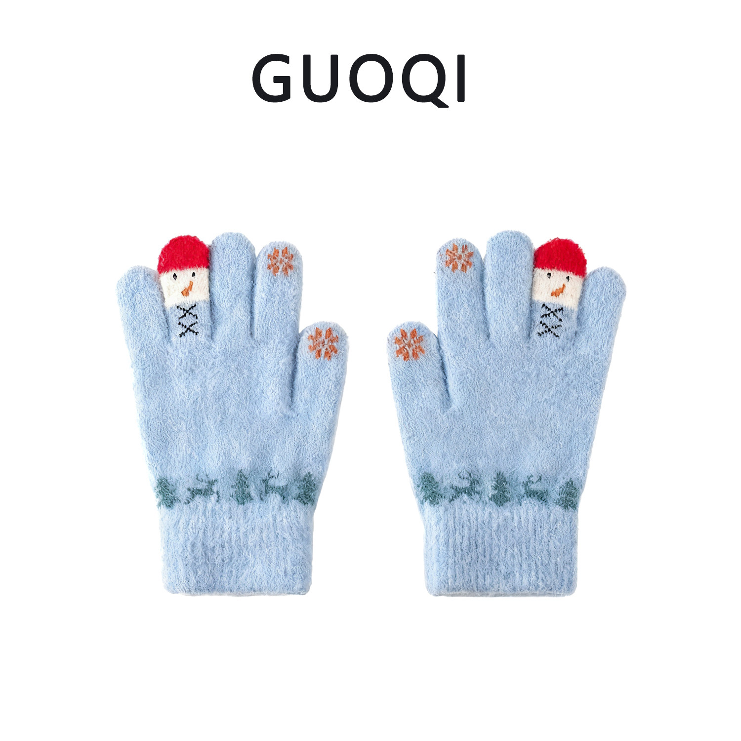 圣诞节冬季可爱糖果色手套男女防寒保暖毛绒针织闺蜜情侣可触屏