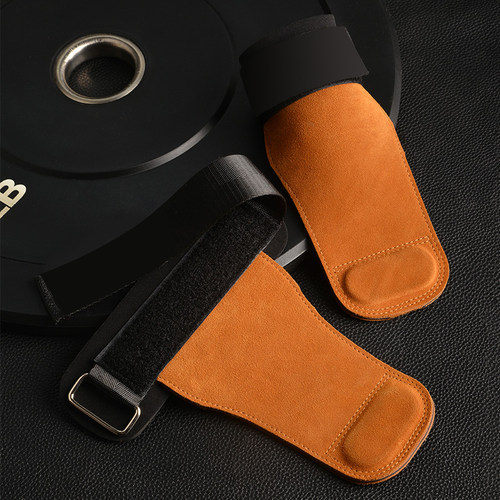 硬拉助力带牛皮健身手套