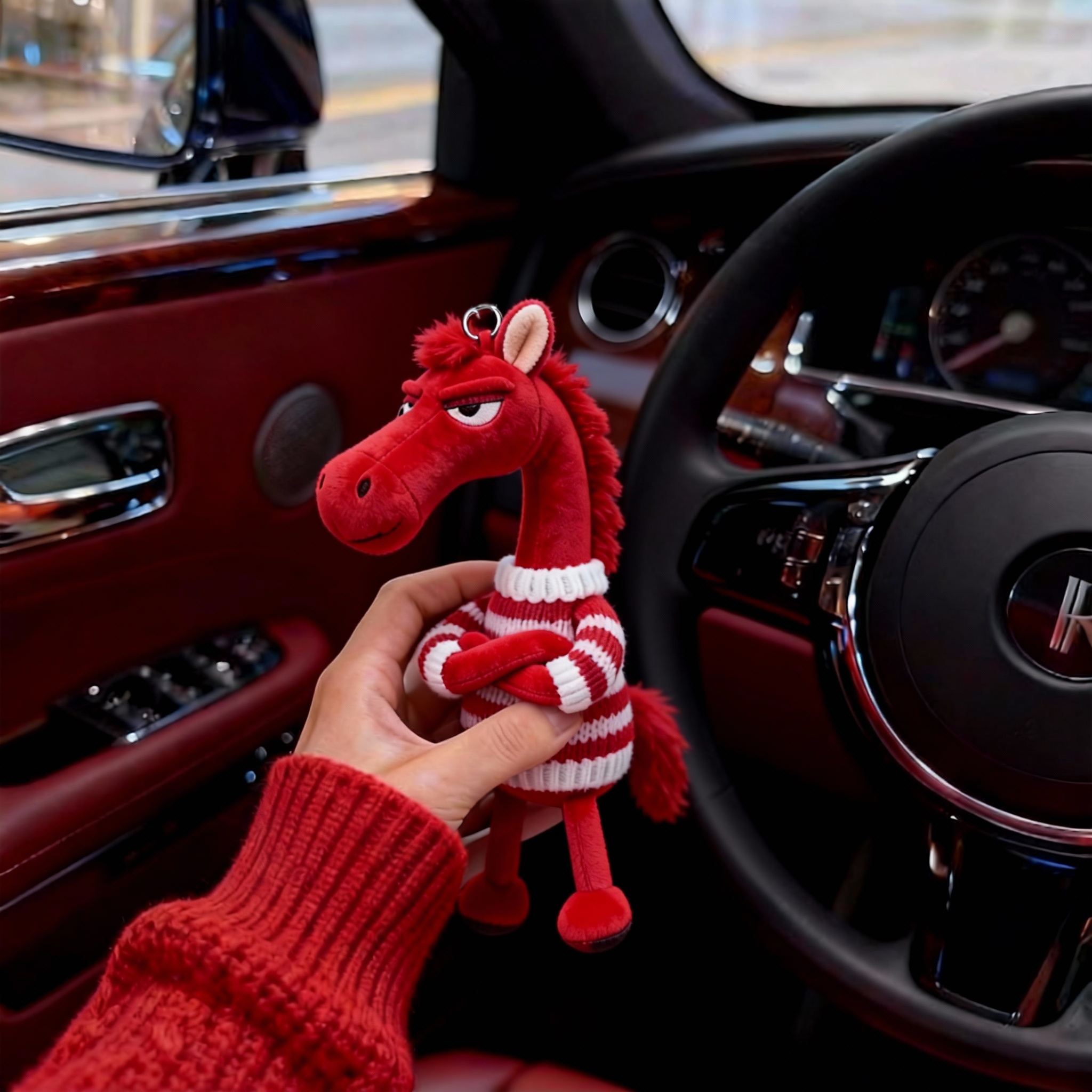 红色小马挂件马年吉祥物生肖挂饰包包钥匙扣毛绒可爱新年喜庆玩偶,汽车用品/电子/清洗/改装,车挂,淘宝优惠券,粉丝福利购,淘宝优惠卷