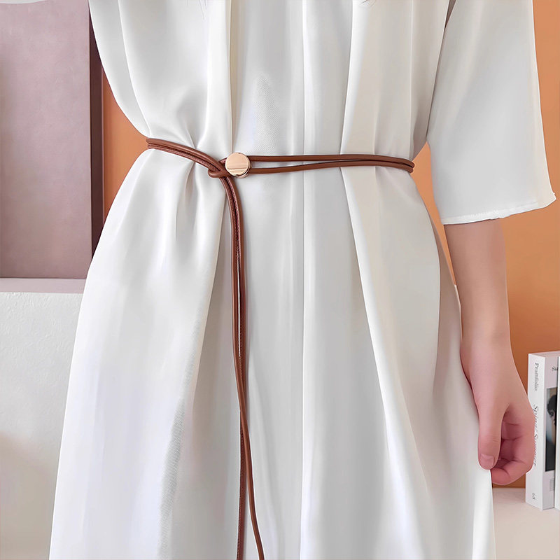 新款软皮绳细腰带女夏季配裙子衬衫时尚装饰百搭可调节长款腰绳潮