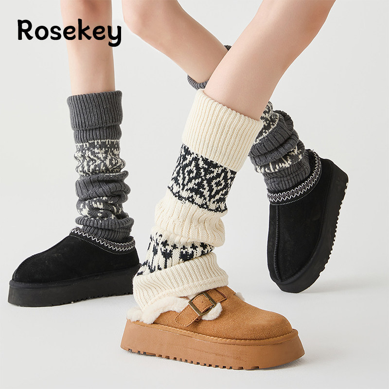 复古费尔岛堆堆袜套秋冬保暖配雪地靴打底裤薄绒加厚灰色小腿套,女士内衣/男士内衣/家居服,中筒袜,淘宝优惠券,粉丝福利购,淘宝优惠卷