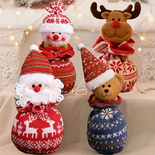 圣诞礼物袋2026年节日卡通时尚 苹果袋糖果平安夜圣诞袜儿童礼物袋