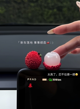 大橘大荔新车礼物事事顺荔车载屏幕装饰品可爱荔枝汽车中控台摆件