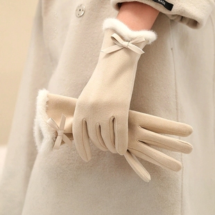 骑行手套女士冬天加厚德绒御寒保暖防风2025年新款 骑电动车可触屏