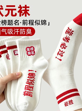 金榜题名袜子男女中筒袜考试袜